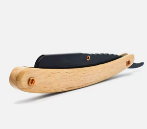 Professional Curve Straight Razor <b>Men</b> Wood Handle Barber Shaving Spider Pattern Face Cleaning Stainless Steel Blade A+ Grade - Product Image 3