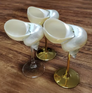 Copa de vino de concha marina natural, hecha a mano en Vietnam, para beber vino o cócteles, estilo playero, decoración para mesa de bar. - Product Image 6