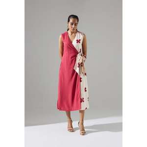 Robe longue à manches évasées pour femme, taille naturelle, imprimé floral, color block, élégante, décontractée, pour soirée - Product Image 1