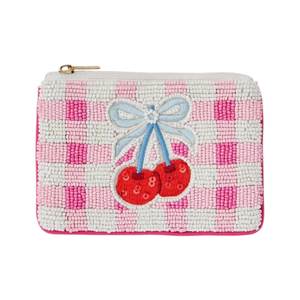 Pochette à monnaie brodée de perles artistiques avec fermeture éclair – Sac à monnaie élégant fait main en perles avec motifs colorés - Product Image 2