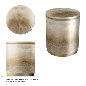 Mesa Auxiliar Redonda Moderna de Piedra Alabastro para Sofá, Dormitorio, Sala de Estar, Mueble Redondo de Estilo Antiguo - Product Image 1