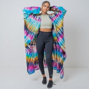Belle Nouveau Kimono Robe D'été Surdimensionné Vacances Look Boho Festival Bohème Boho Chic À La Mode Femmes Tie Dye Kimono - Product Image 1