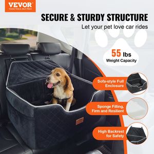 Seggiolino Auto per Cani con Tasca Portaoggetti, Guinzaglio di Sicurezza a Clip, Imbottitura in Spugna, Comoda Copertura per Sedile Posteriore per Animali Domestici - Product Image 2