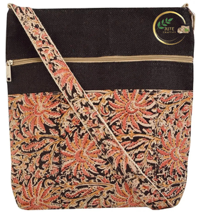 Sac bandoulière élégant en jute écologique avec sangle réglable, sac à bandoulière tendance - Product Image 1