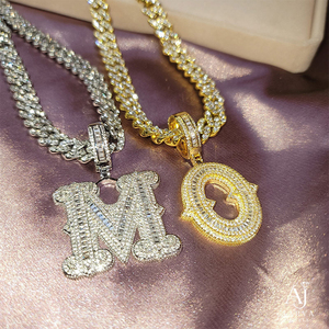 Custom Rose <b>Gold</b> Plated Moissanite Letter/<b>Number</b> Charm Iced Out Round Brilliant Hip Hop Pendant Necklace for Men and Women - Product Image 5