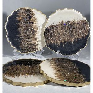 Oval and Round Resin Coasters for Stylish Bathroom Counters <b>Beverage</b> <b>Serving</b> <b>Sets</b> - Product Image 5