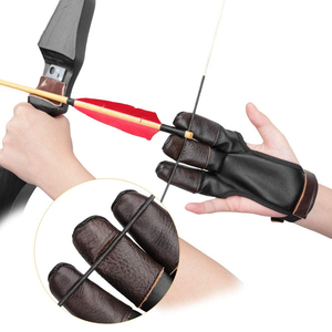 Archery Shooting Gloves Three Finger Archery Gloves Bowhunter Gloves Professional Archery Accessories Finger Guard Gloves - Product Image 2