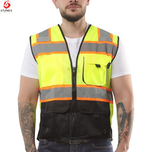 เสื้อกั๊กนิรภัยสะท้อนแสงสำหรับผู้ชาย ANSI/EN ISO CLASS 2 คุณภาพสูงสำหรับงานก่อสร้าง ผ้าทนทาน ดีไซน์กระเป๋าหลายช่อง ขายส่ง - Product Image 5