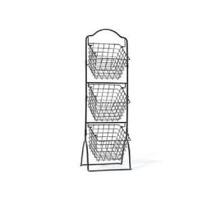Panier de rangement en fil métallique à trois niveaux avec poignée pour présentoir à fruits - Product Image 2
