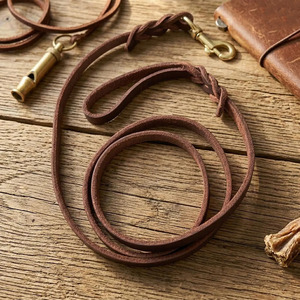 Comfortable Leather <b>Braided</b> Dogs pet Collars with genuine leather construction and durable hardware fittings in reasonable price - Product Image 3