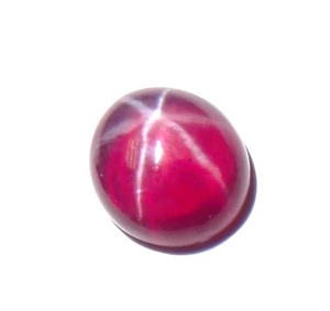 Rubis étoilé transparent rond 10x10 mm 6 carats, cabochon poli créé en laboratoire avec effet étoile à 6 branches pour la fabrication de bijoux - Product Image 1