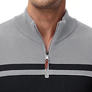<b>Men's</b> Quarter Zip <b>Sweater</b> Casual Knitted Warm <b>High</b> <b>Neck</b> Long Sleeve Pullover Top Custom Wholesale Clothing - Product Image 3