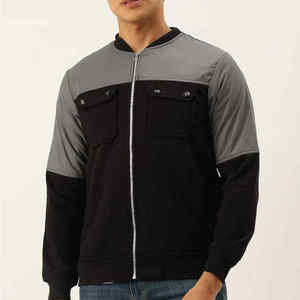 Top Trending Men's Stand Collar Flight Bomber <b>Jackets</b> Lightweight Fabric Multi Color Zippers Style Bomber <b>Jackets</b> With Low Price - Product Image 1
