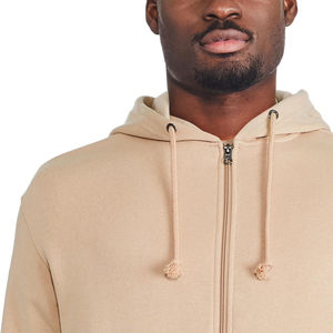 Nueva Sudadera con Capucha y Cierre para Hombre, Color Beige, Corte Regular, Color Sólido, Felpa Francesa, Estilo Casual para Otoño - Product Image 5