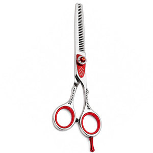 Professional Stainless Steel Thinning Scissors 30 Teeth Blunt Tip <b>Long</b> <b>Handle</b> Right Handed Hair Salon Use - Product Image 1