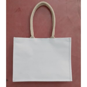 Natural Eco-friendly Custom Printed Logo Letter ISO9001 Certified Medium Size <b>Waterproof</b> Jute Tote <b>Bag</b> Wholesale Promotional - Product Image 3