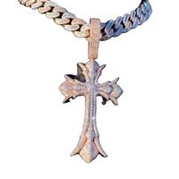 Pendentif Croix Antique Plaqué Argent, Breloque Religieuse en Alliage de Zinc, Bijou Unisexe, Cadeau, Pendentifs Tendance