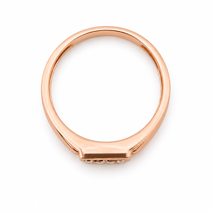 Anillo de Oro Amarillo de 14 Quilates para Hombre con Circonita Cúbica en Forma de Cuadrado, Doble Banda, Diseño Dividido, Pulido, para Boda, Fiesta, Regalo, Joyería - Product Image 4