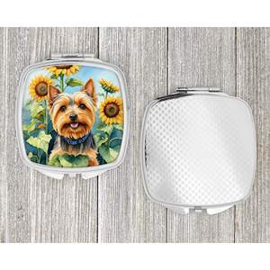 Silky Terrier Sunflowers Compact Travel <b>Makeup</b> <b>Mirror</b> Handheld Folding Pocket Decorative Gift <b>for</b> Women and Girls - Product Image 4