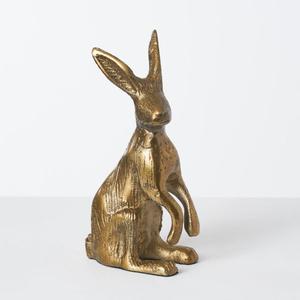 Garden Decorative Bronze Welcome Hare Statue Metal Crafts Hand Casted Antique <b>Large</b> Ears Bunnies Rabbit Easter Decoration - Product Image 4