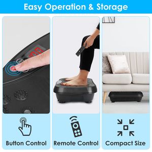 Macchina per Allenamento a Vibrazione a 120 Livelli con Ventosa di Stabilità e 2 Bande di Resistenza per Allenamento di Forza su Tutto il Corpo, Piattaforma ad Alto Carico - Product Image 3