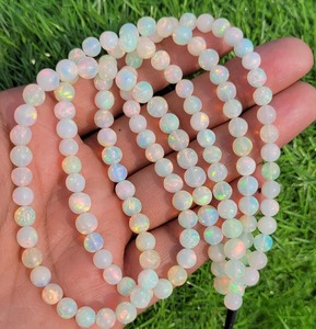 Esferas de Ópalo Etíope Natural de 4-6 mm, Cuentas Sueltas Welo Fire, Hilo de 8-10 Pulgadas, Cuentas Lisas Multicolores, Certificadas por Terceros para Joyería - Product Image 6