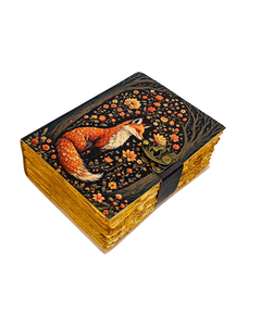 Diario de Cuero Fox Grimoire, Cuaderno Vintage Hecho a Mano, Diario Rústico con Grabado, Libro de Sombras para Escribir, Dibujar y Regalar - Product Image 1