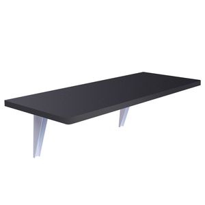 Tavolo da Pranzo Pieghevole a Parete in Legno Nero RT, Design Semplice, Scrivania per Computer Portatile e Richiudibile per Studio - Product Image 4