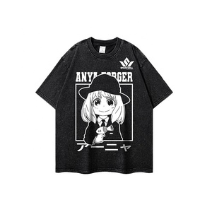 เสื้อยืดผู้ชายสีดำลายการ์ตูนอนิเมะ แขนสั้น คอกลม ผ้าฝ้ายเจอร์ซีย์ 100% ทรงปกติ สวมใส่สบาย พิมพ์ลาย - Product Image 5