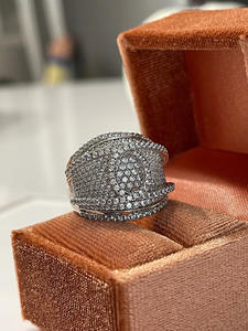 Anillo de Plata de Ley 925 con Baño de Platino y Engaste de Pavé, Estilo Hip Hop, Anillo de Compromiso con Diamantes para Mujer, Regalo para Mamá - Product Image 5