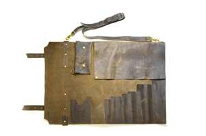 Estuche Portaherramientas de Cuero Genuino, Enrollable, Plegable, Multiusos, Estuche para Cuchillos Clásico, Ecológico, Ligero, para Viaje - Product Image 4