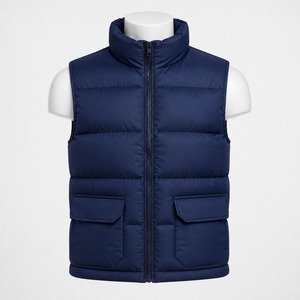 <b>Men</b> Puffer <b>Vest</b> Warm Quilted Design Comfortable Fit Lightweight Durable Fabric Sleeveless Outerwear For Outdoor Activities - Product Image 1