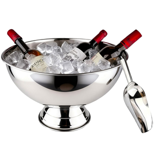 Best Quality Stainless Steel Wine Holder Stand Base Gold Plated Classic Design Floral Pattern 5L Capacity Sustainable Party - Product Image 3