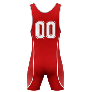 Combinaison de lutte sublimée rouge pour hommes, en polyester, uniforme sportif athlétique sans manches, vêtements de lutte pour l'entraînement, les matchs et les compétitions - Product Image 3