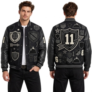Blouson Bomber Varsity Homme Personnalisé Orange et Crème Marine avec Panneaux Bicolores Traditionnels et Style Universitaire - Product Image 2