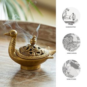 Elegant Arabic <b>Oud</b> Bakhoor Incense <b>Burner</b> with Metal Construction Eco-friendly Religious Use for Home Office Hospitality Spaces - Product Image 5