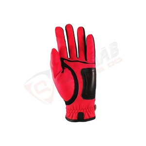 Gant de golf rouge-noir pour gaucher en cuir véritable Cabretta Logo personnalisable pour le sport Main droite et Main gauche - Product Image 2