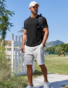Camiseta de Hombre Negra, Corte Ajustado, Manga Corta, Cuello Redondo, Secado Rápido, Tejido de Punto, Color Sólido, Poliéster - Product Image 4