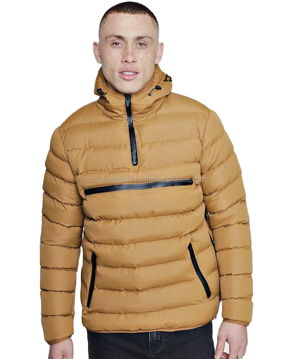 New Quality Großhandel New Wholesale gepolsterte Puffer Jacken, Herren High Quality Custom Over The Head Puffer Jacke