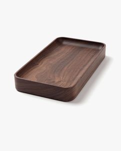 Walnut Wood Handmade Wooden Serving Tray Rectangle Minimalist Design Solid Color Dishwasher Safe Eco-Friendly Dishes & <b>Plates</b> - Product Image 3