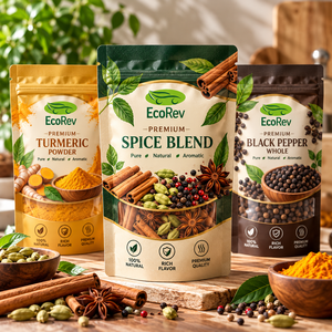 custom logo Spice Packaging Stand Up <b>Pouch</b> Zipper Top For Turmeric Black Pepper Red Chili Flakes Food Grade Bag - Product Image 3