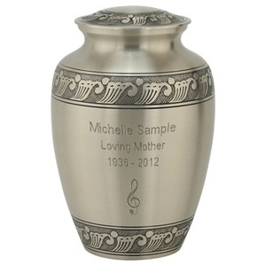 Feather Band <b>Urn</b> Pewter Extra <b>Large</b> Brass Cremation <b>Urn</b> Hand Engraved Satin Finish Funeral Memorial OEM ODM Factory - Product Image 1