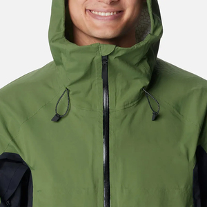 Chaqueta Impermeable con Capucha para Hombre, Chaqueta Cortavientos Informal para Exteriores, Cierre de Cremallera, Exterior de Poliéster, Chaqueta Softshell para Otoño - Product Image 5