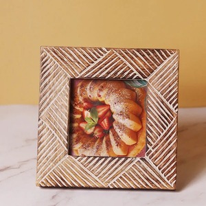 Handmade Wooden Square Photo <b>Frame</b> Rustic Design Tabletop Decor Full Color Digital Printing - Product Image 1