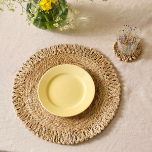 Stain Resistant Woven Placemat Round Water Hyacinth <b>Table</b> <b>Mat</b> Durable Braided Straw Coaster For Daily Kitchen Dining - Product Image 5