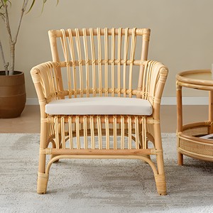 Bohemian Design Cushion <b>Sofa</b> and Couch Set Rattan Armchair With Pillow Interior Exterior Furnishings - Product Image 4