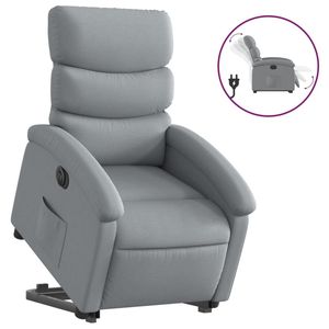 เก้าอี้ปรับเอนไฟฟ้าสีเทาอ่อน โครงสร้างไม้อัดโลหะโพลีเอสเตอร์ทนทาน - Product Image 2