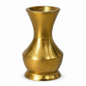 Ensemble de 2 vases décoratifs en aluminium, finition laiton doré, vases modernes en forme de Matki et de bulbe pour salon et bureau. - Product Image 2