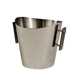 Handmade Metal <b>Wine</b> Cooler Oval Shape Silver Finished Ice Bucket With Wood Handle for Barware Beer & Party Holder - Product Image 1