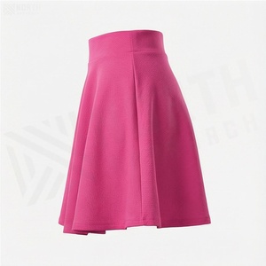 Jupe courte trapèze pour femme, couleur unie, en satin, taille élastique, tissu doux, à porter toute l'année - Product Image 3